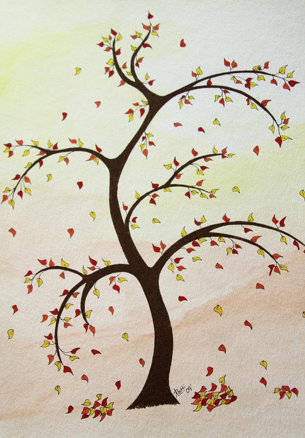  Fall Tree Drawing by Patricia Alexander