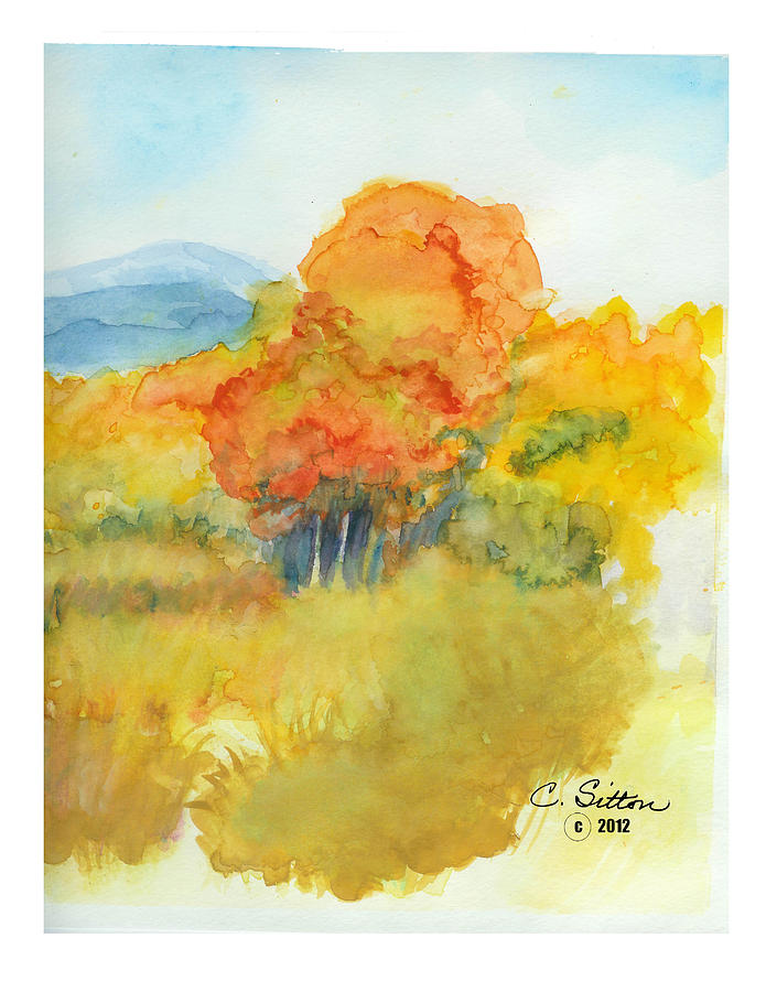 Fall Trees 2 Painting by C Sitton
