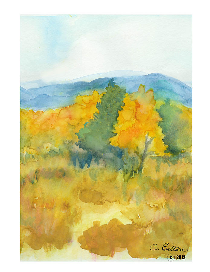 Fall Trees Painting by C Sitton