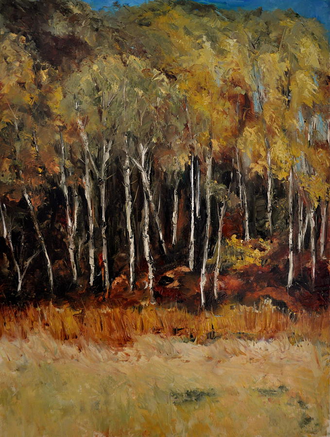 Fall Trees Number Two Painting by Lindsay Frost