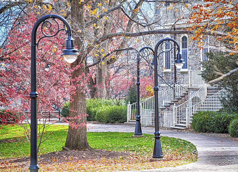 Penn State University Photograph - Fall Walk At Old Main  by Gregory Gill