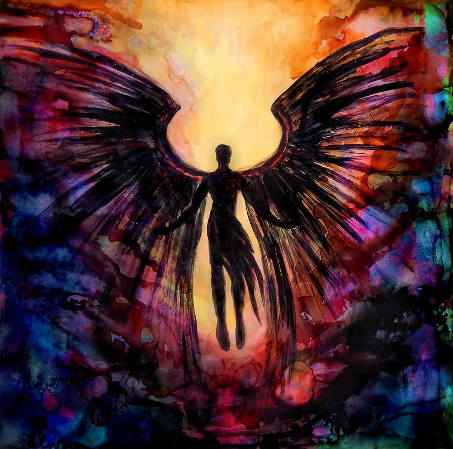 Fallen Angel 1 Painting by Lilia D
