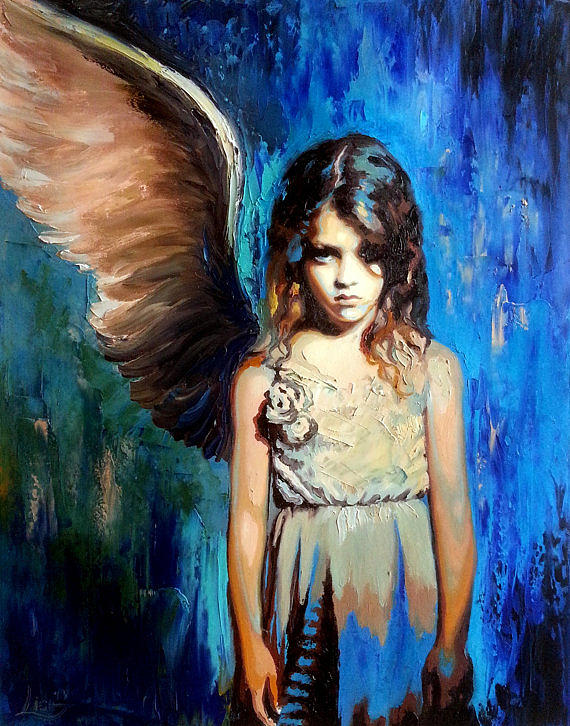 Abstract Painting - Fallen Angel by Svilen And Lisa