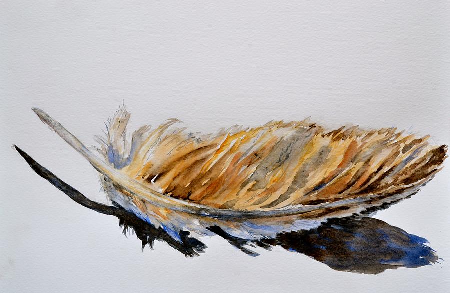 Feather Painting - Fallen Feather by Beverley Harper Tinsley