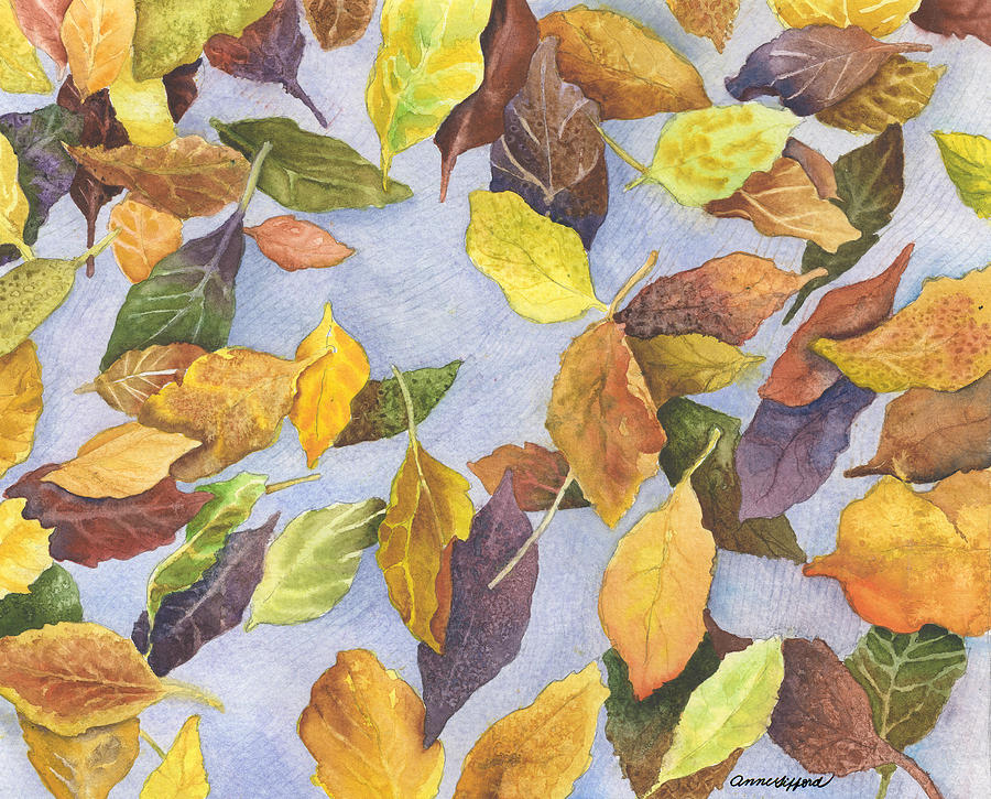 Fallen Leaves Painting by Anne Gifford