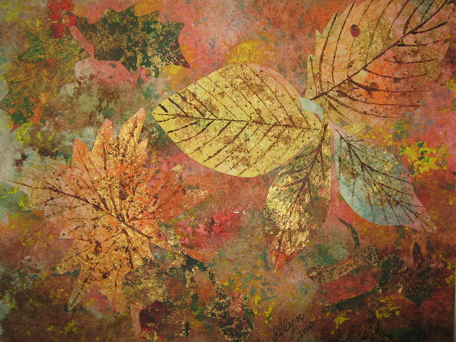 Fallen Leaves II Painting by Ellen Levinson