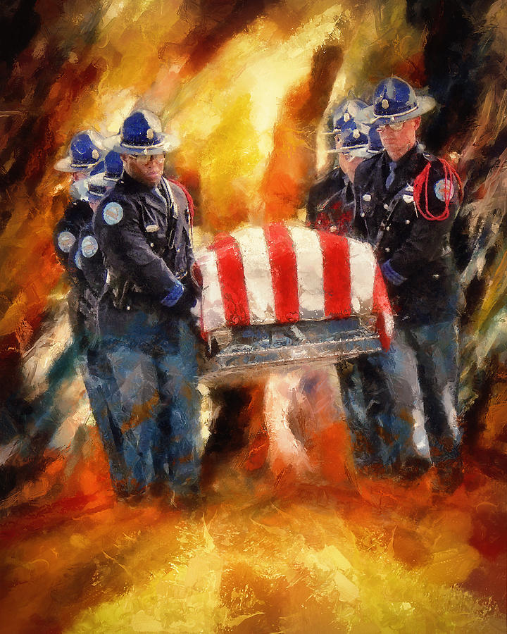 Flag Painting - Fallen Officer by Christopher Lane