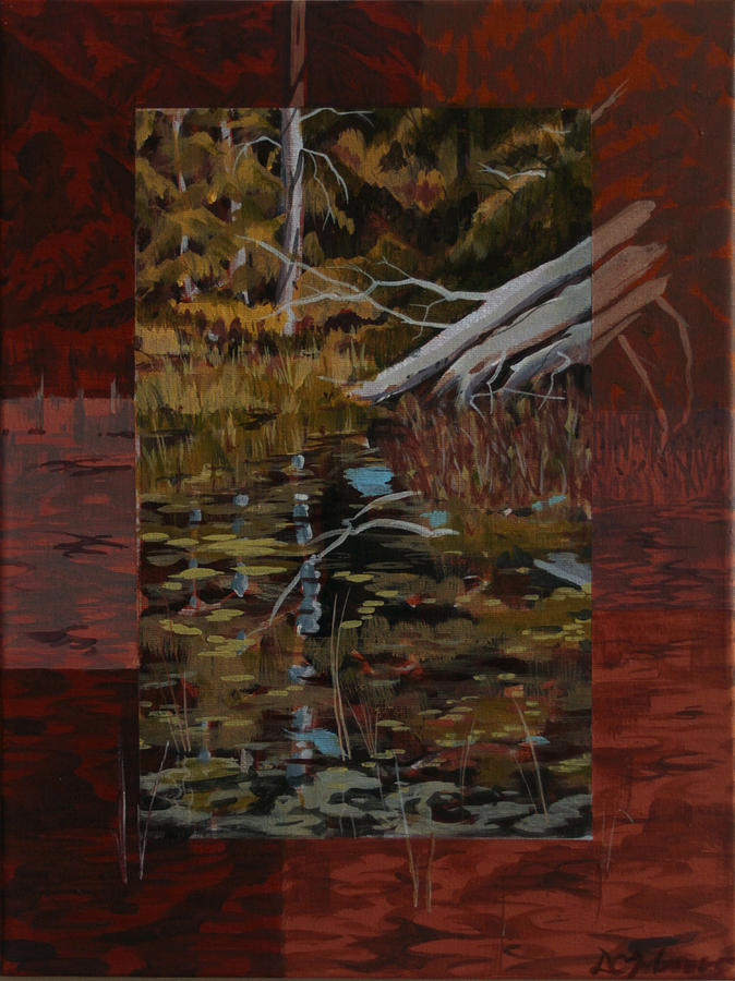 Fallen Trees at the Marsh Painting by David Gilmore