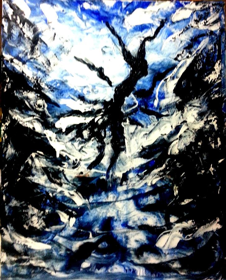 Water Painting - Fallin by Maka Kvartskhava