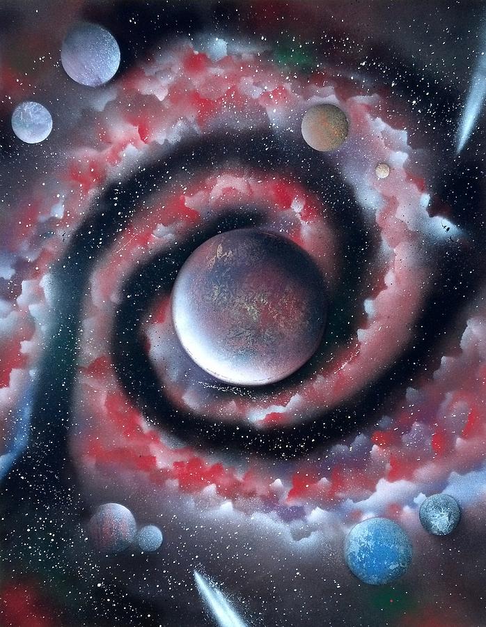 Planet Painting - Falling Into The Center  by Thomas Roteman