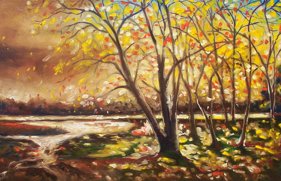 Falling Leaves Painting by Emery Franklin
