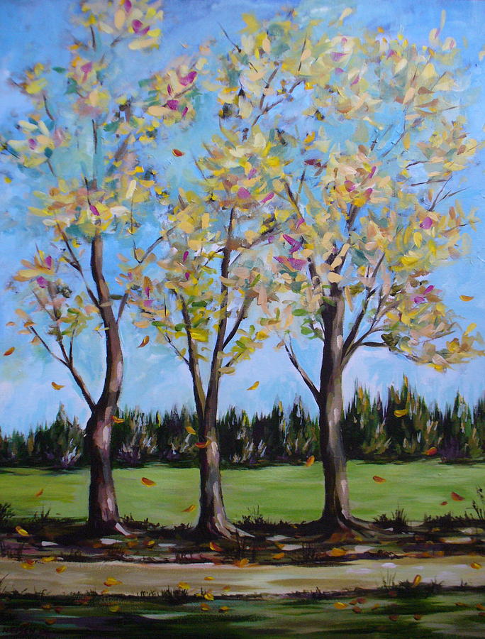 Falling Leaves Painting by Outre Art Natalie Eisen