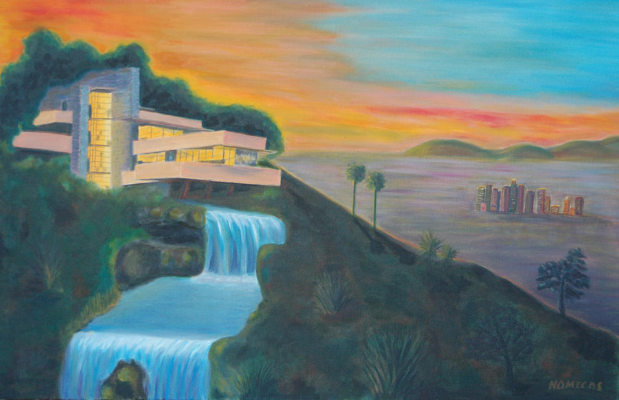 Los Angeles Painting - Falling Water West by Nicolas Nomicos