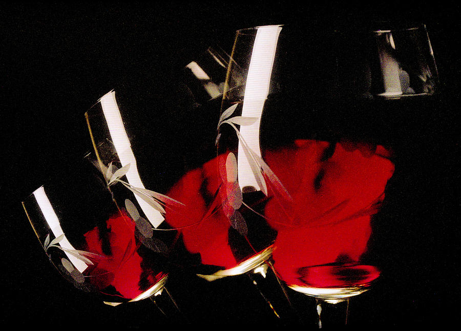 Falling wine glasses Photograph by Matthew Pace