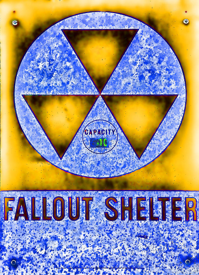 Sign Photograph - Fallout Shelter Abstract 4 by Stephen Stookey