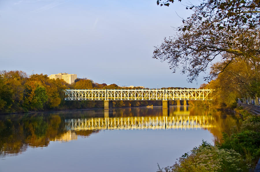 Fall Photograph - Falls Bridge in Autumn by Bill Cannon