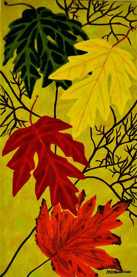 Autumn Leaves Painting - Falls Gift Of Color by Celeste Manning