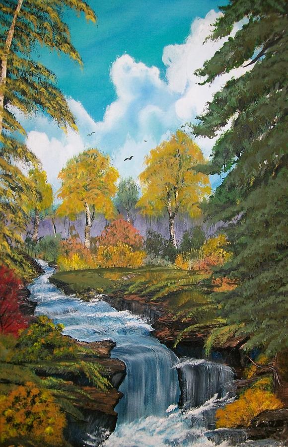 Rushing Waters  Falls  Painting by Sharon Duguay