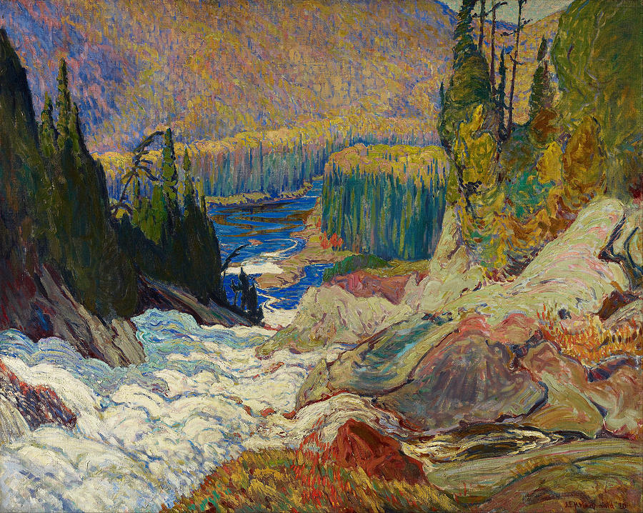 Falls Montreal River Painting by James Edward Hervey MacDonald