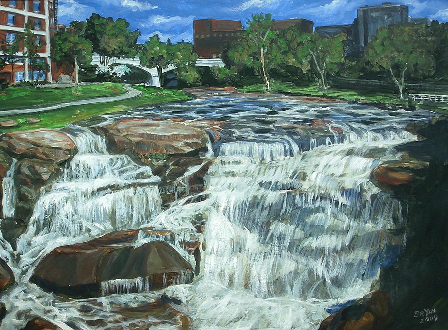 Falls River Park Painting by Bryan Bustard
