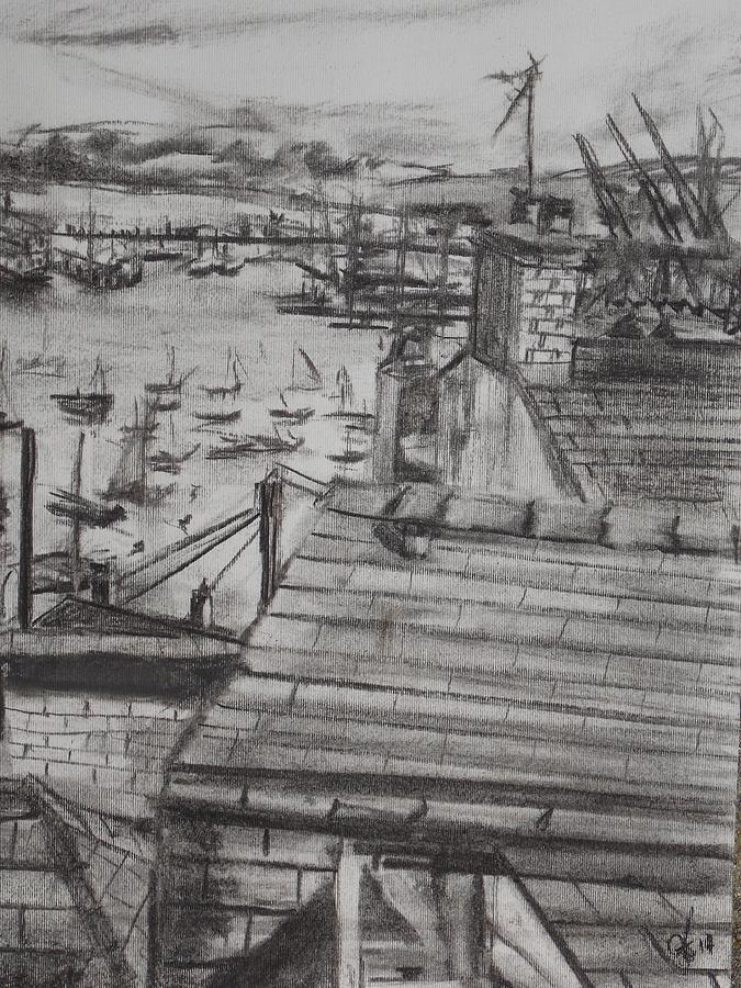 Falmoth Docks 1 Drawing by Matt Swann