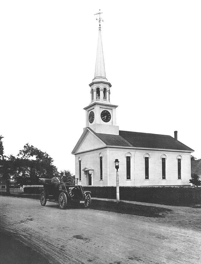 Architecture Photograph - Falmouth Church In Hyannis by Underwood Archives