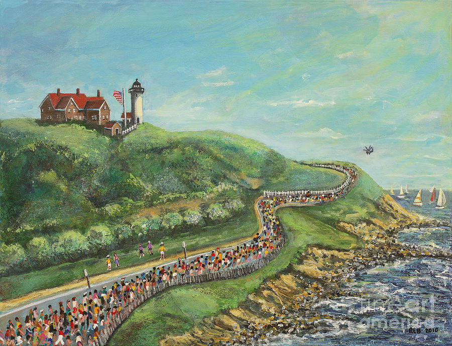 Falmouth Road Race Painting by Rita Brown