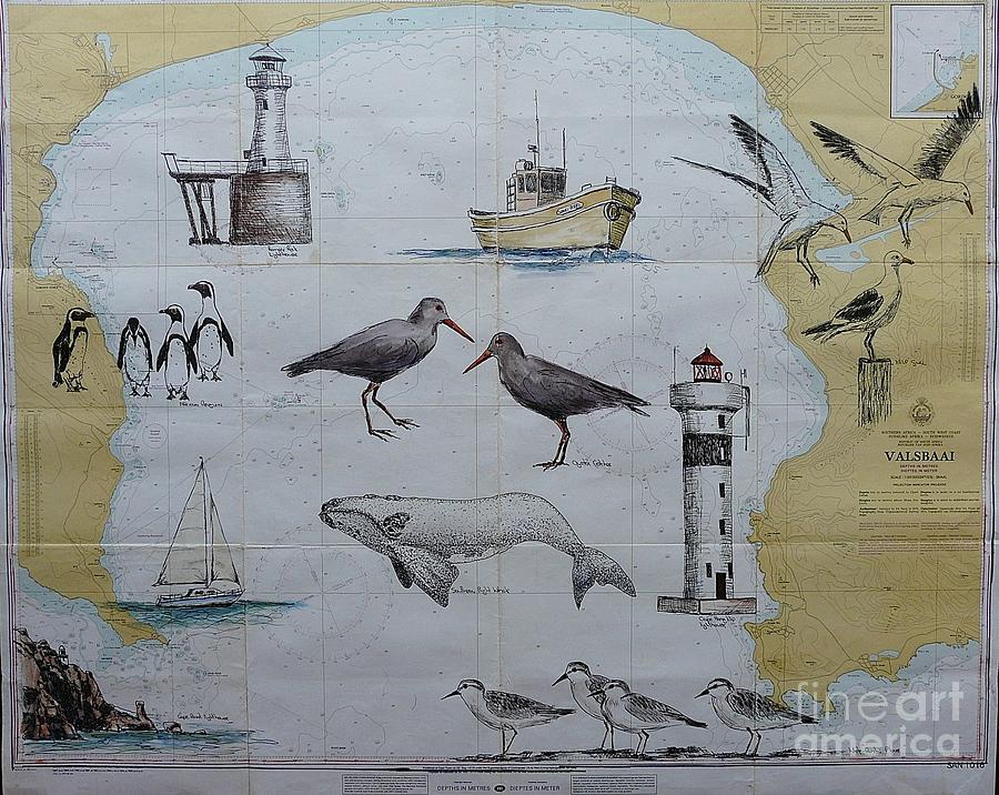 False Bay Chart Painting by Yvonne Ankerman
