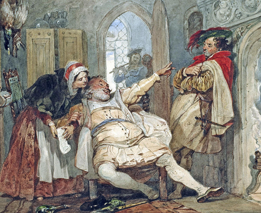 Falstaff Bardolph and Dame Quickly Painting by Francis Phillip Stephanoff