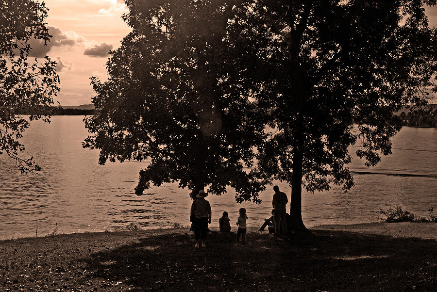 Family at the Lake Photograph by George Taylor