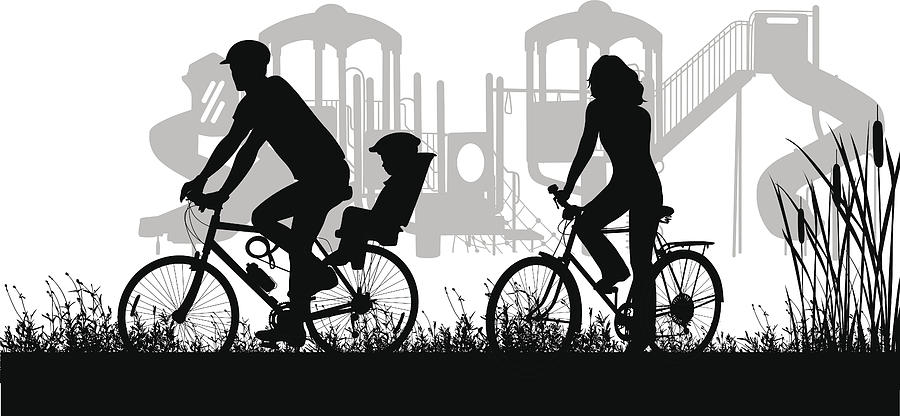 Family Biking Drawing by A-Digit