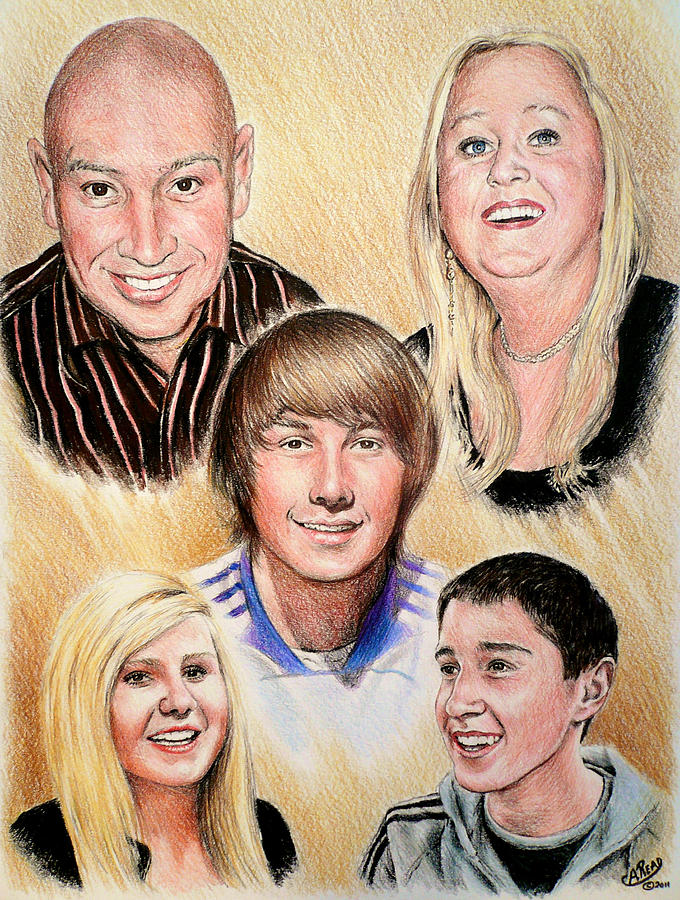 Family Collage Commissions Painting by Andrew Read