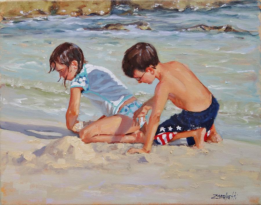 Family Day Painting by Laura Lee Zanghetti