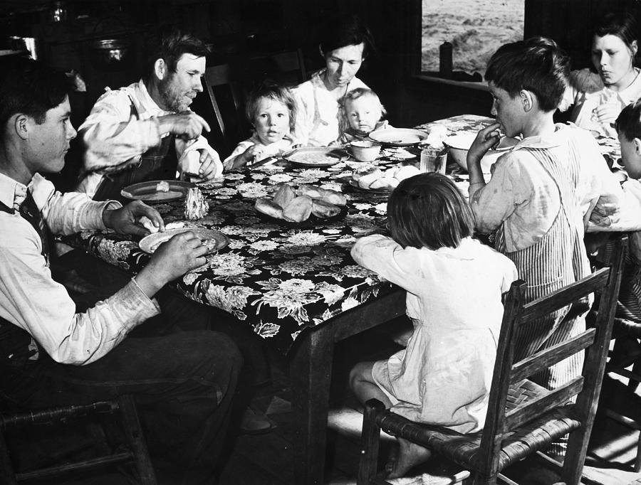 Family Dining, 1939 Photograph by Granger