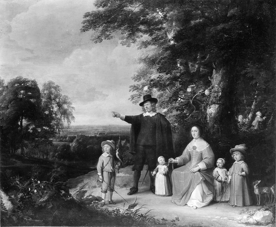 Family Group In A Landscape Painting by Jacques d'Arthois - Fine Art ...