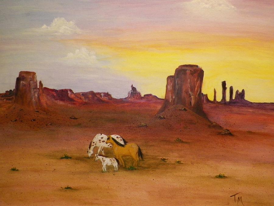 Family of Monument Valley Painting by Teri Merrill