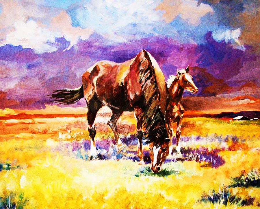 Family Outing On The Plains Painting by Al Brown