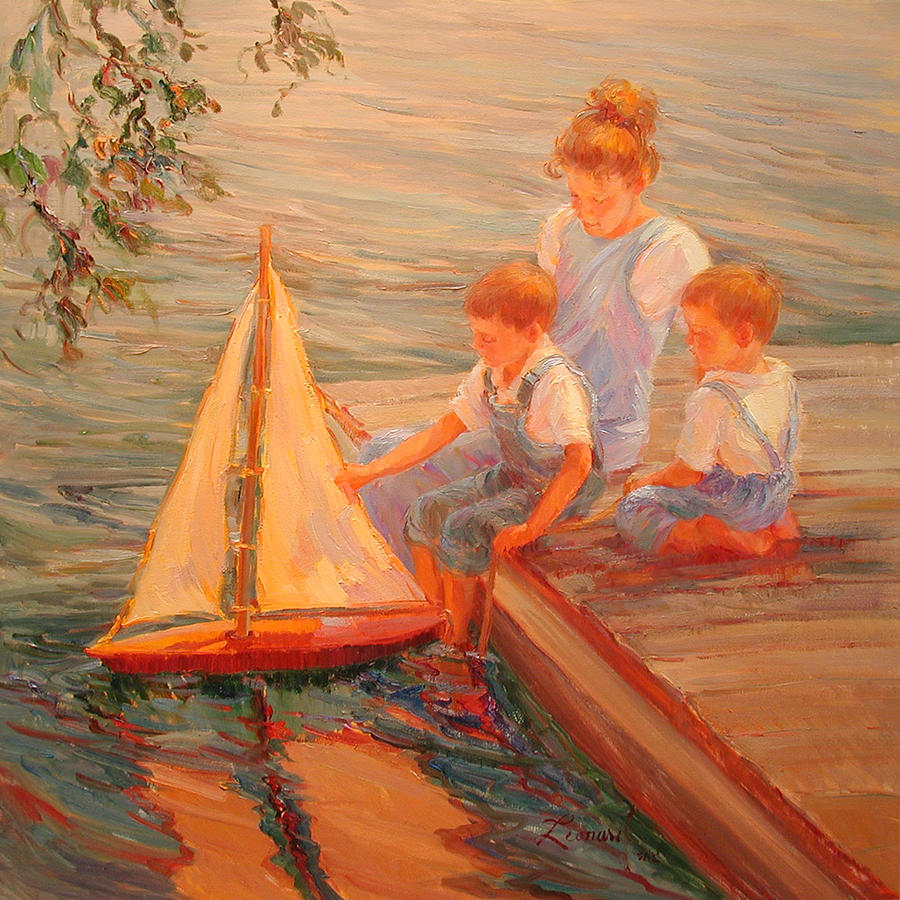 Family Outing Painting by Diane Leonard