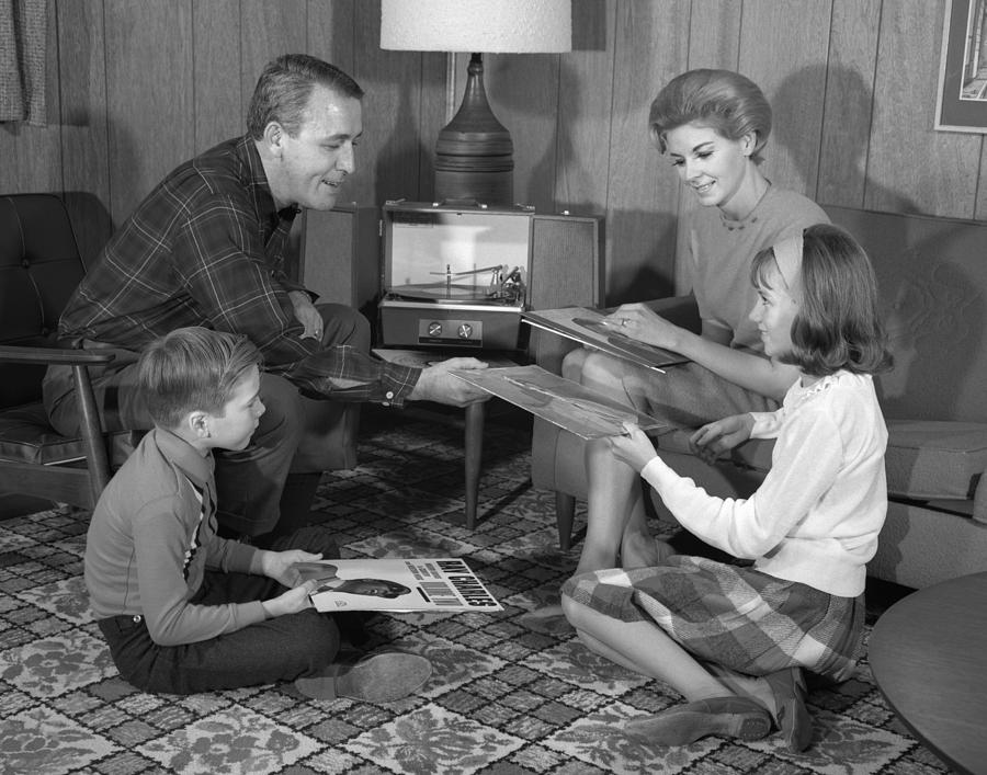 Family Playing Records, C.1960s Photograph by H. Armstrong Roberts/ClassicStock