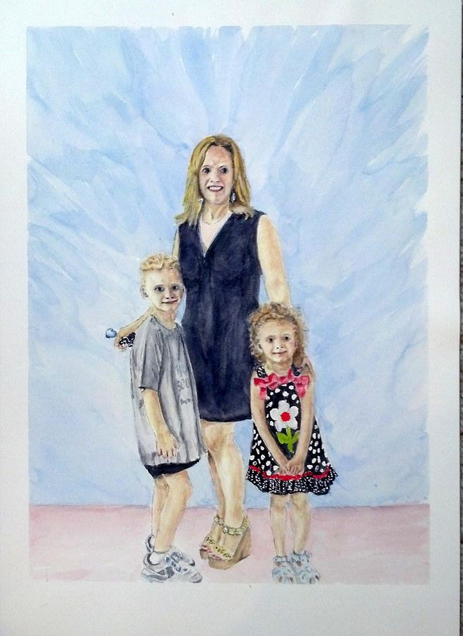 Family Portrait Commission SOLD Painting by Richard Benson