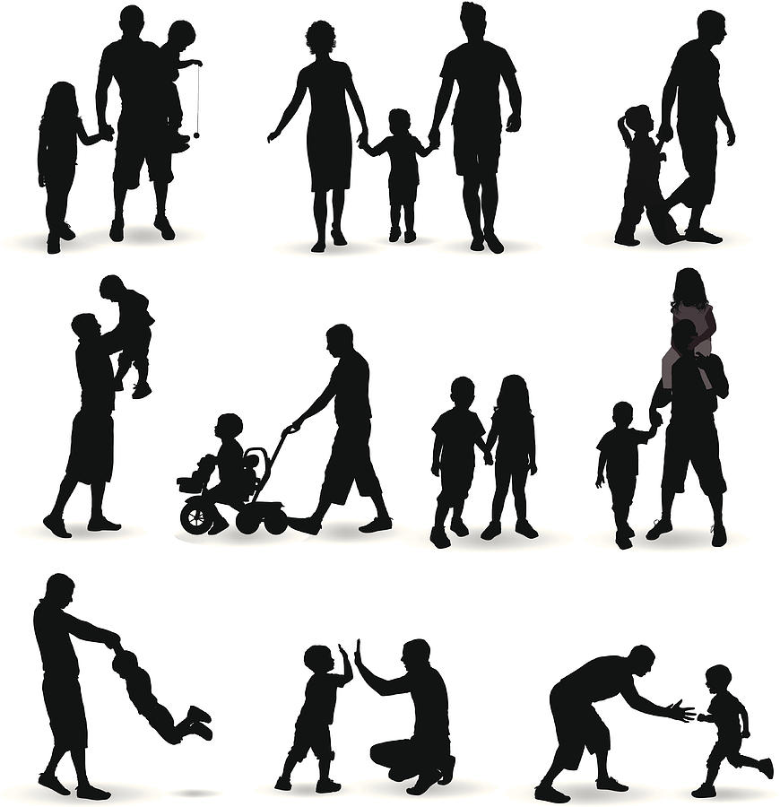Family Silhouette Drawing by Vectorig