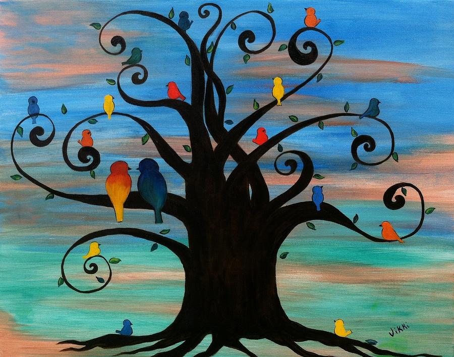 Family Tree Painting by Vikki Angel