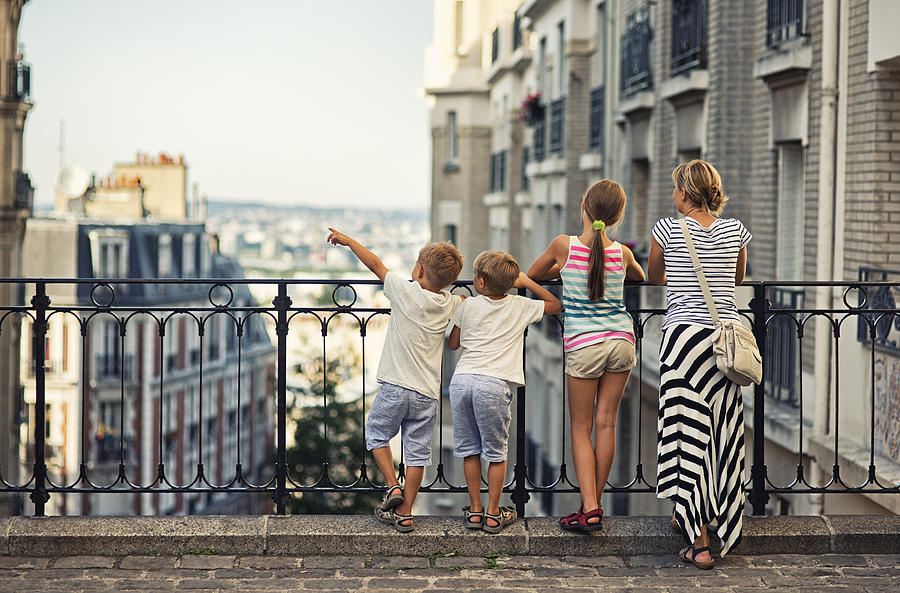 Family visiting Paris, Montmartre Photograph by Imgorthand