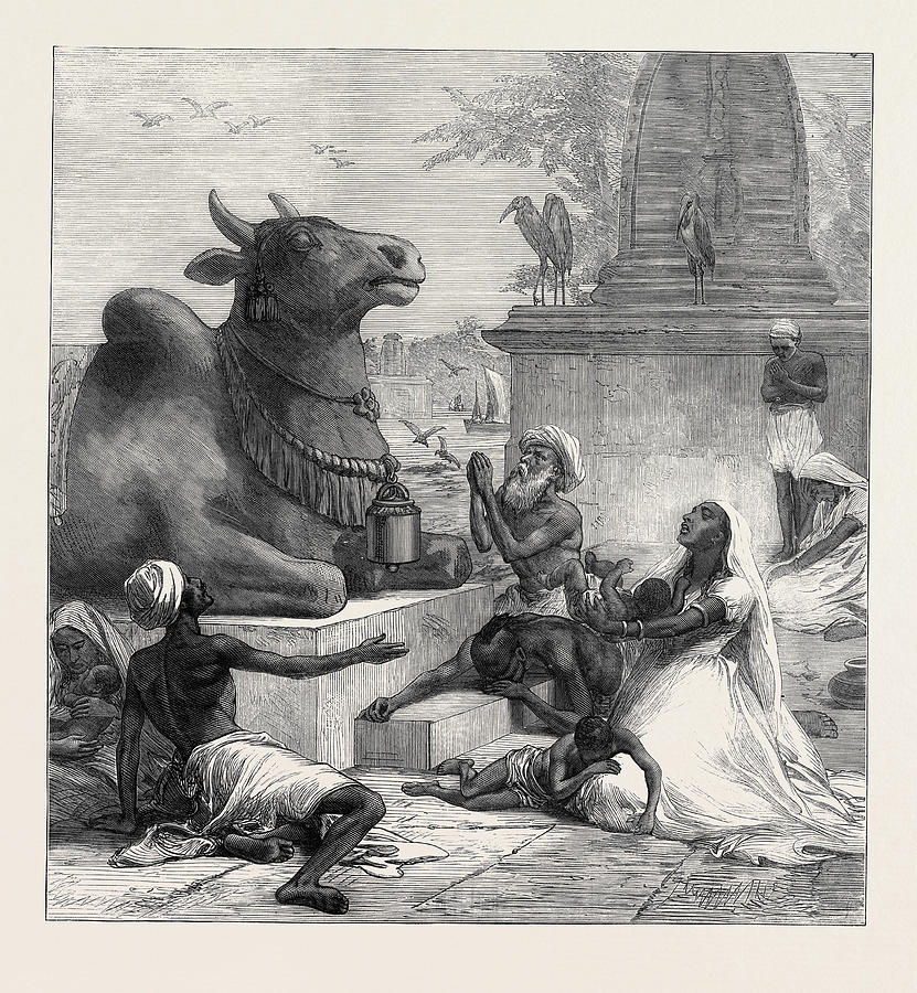 Famine In India 1874 Drawing by Indian School Pixels