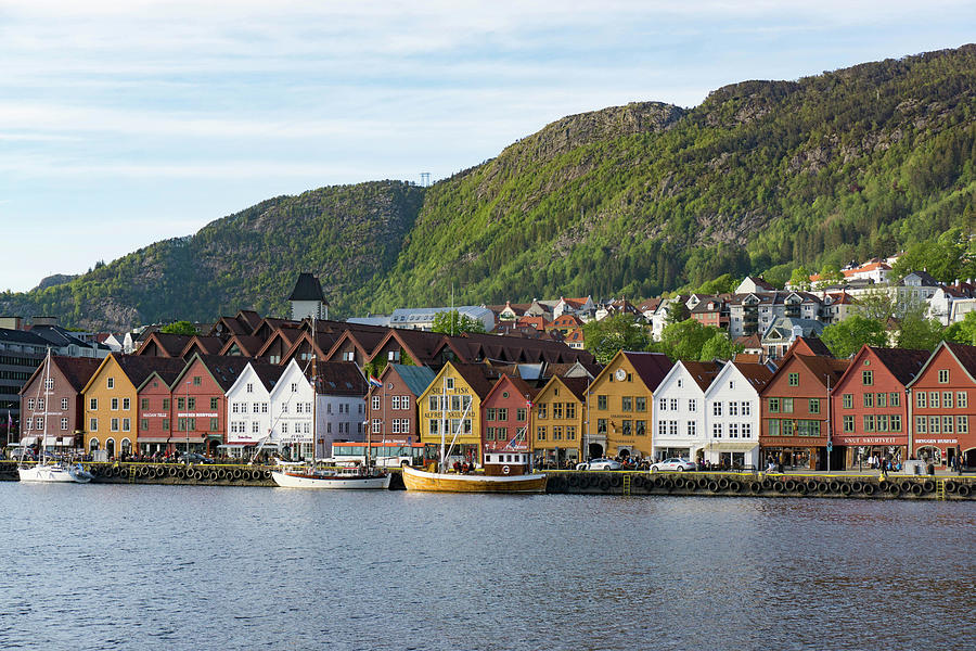 Transportation Photograph - Famous Bryggen Bergen Norway by Brandon Huttenlocher