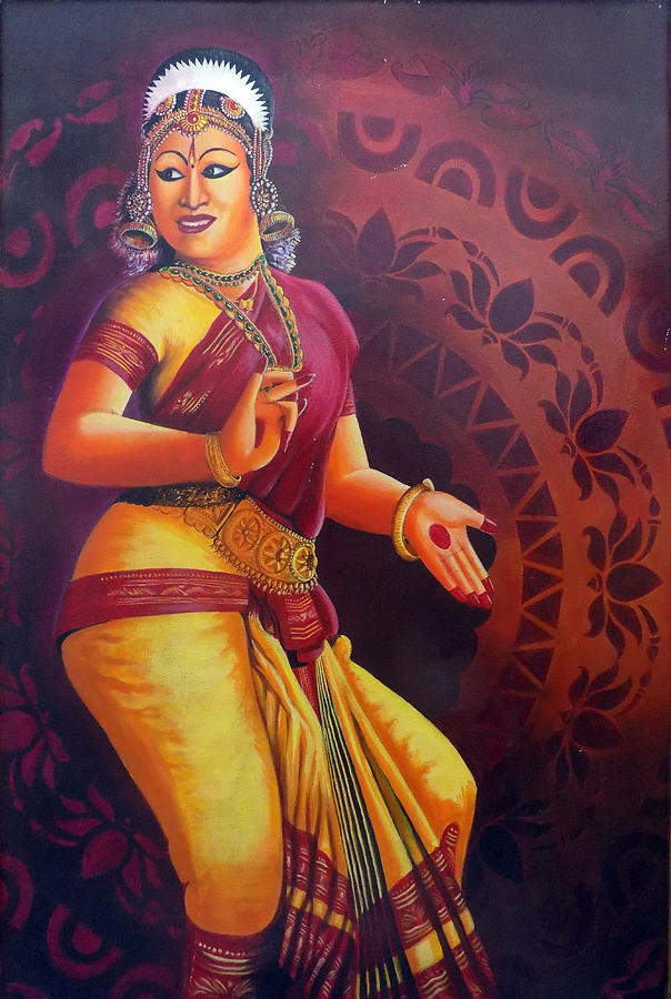 Dance Painting - Famous Dance Bharathanatyam Version 2 by Asp Arts