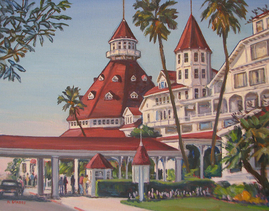 Architecture Painting - Famous Hotel del Coronado by Robert Gerdes