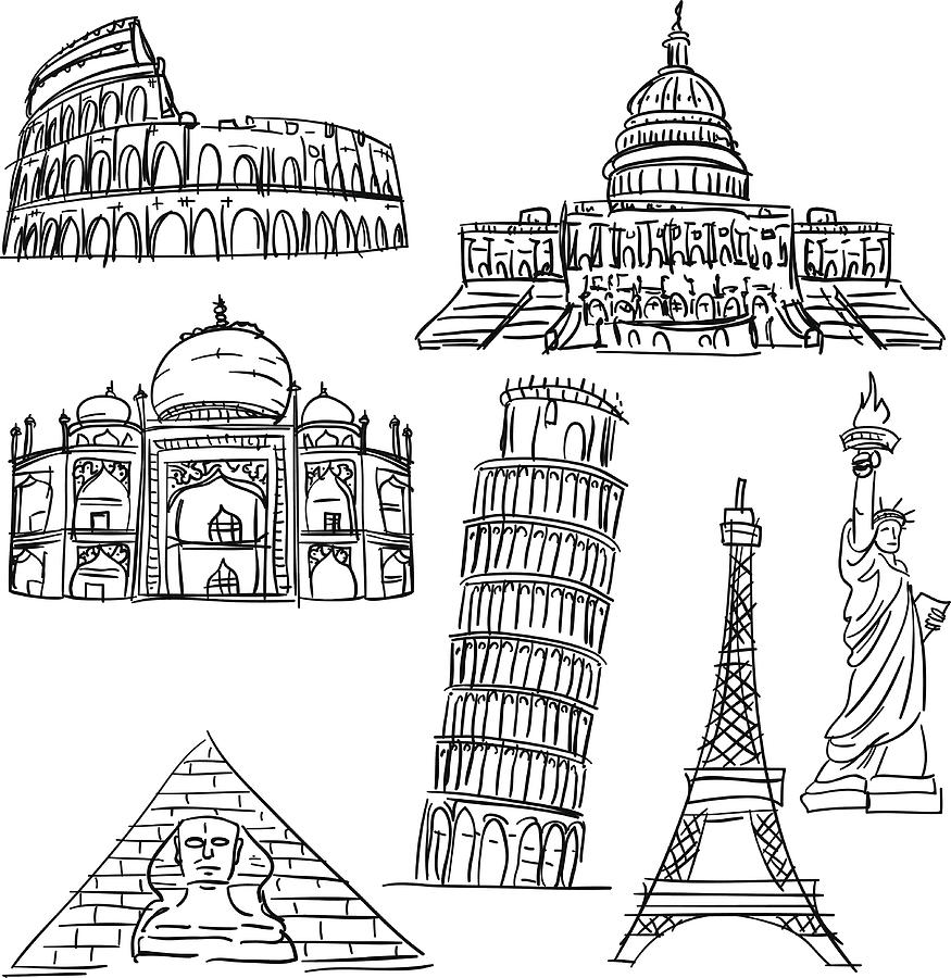 Famous scenic spots collection Drawing by LokFung