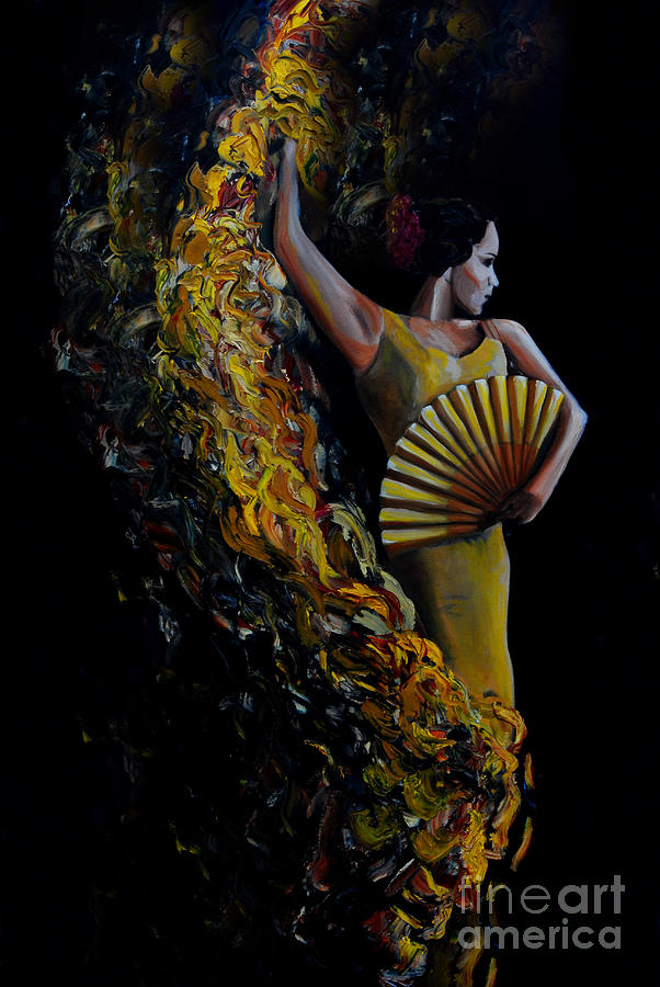 Fan Dance Painting by Nancy Bradley