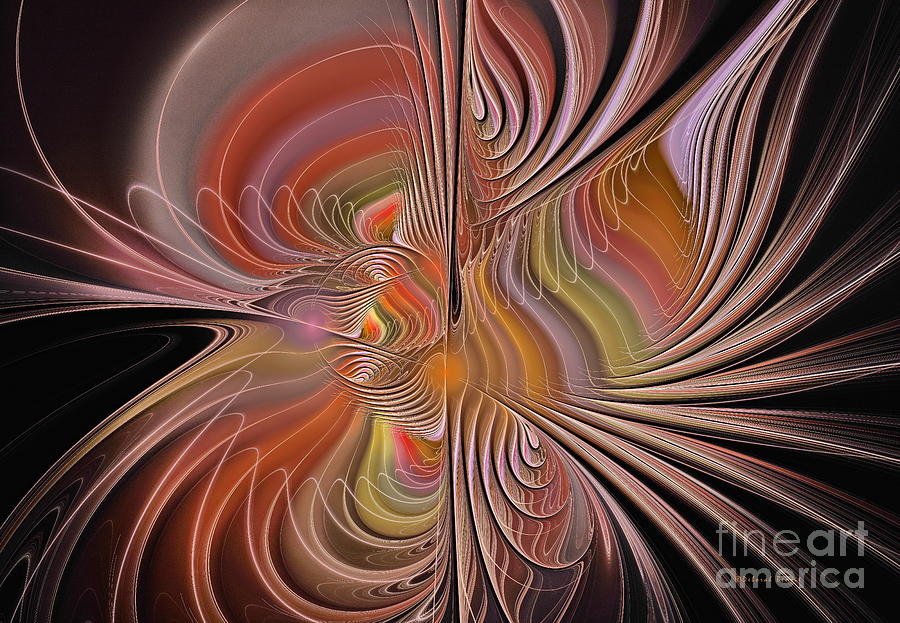 Fractal Digital Art - Fan of Color by Deborah Benoit